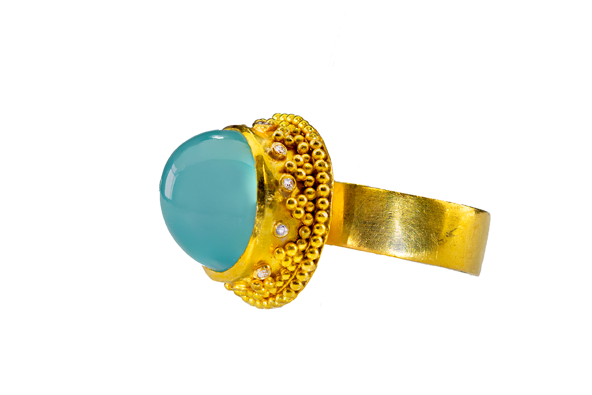 Gem Silica and Diamond Ring