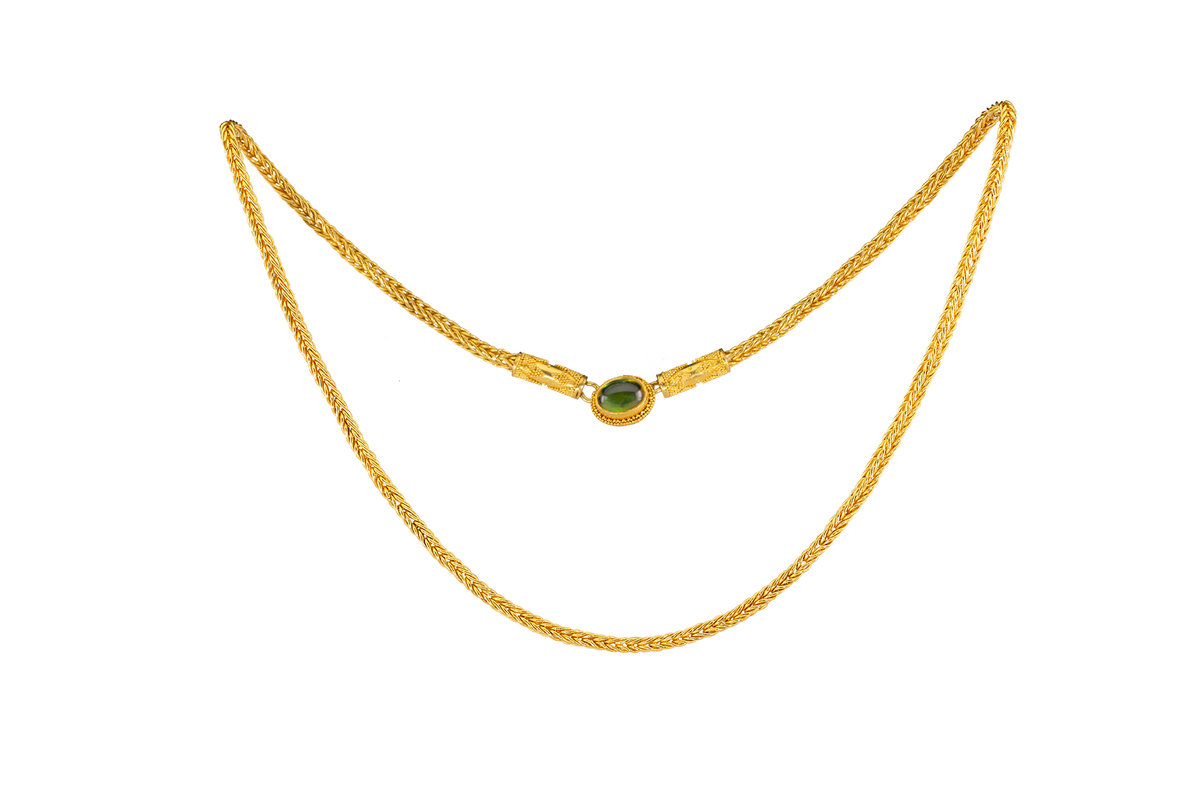 Four-Link Woven Chain in 22k Gold, 48 cm