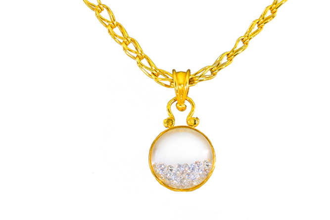 Large Round Galaxy Pendant, 15 mm